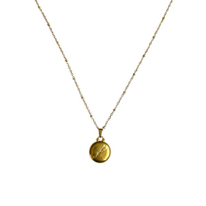 Pendentif du Zodiaque Doré et Blanc - TAUREAU - D1872 -