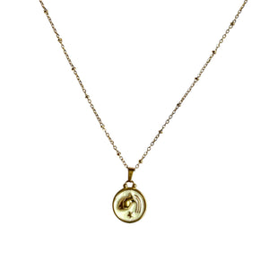 Pendentif du Zodiaque Doré et Blanc - VERSEAU - D1873 -