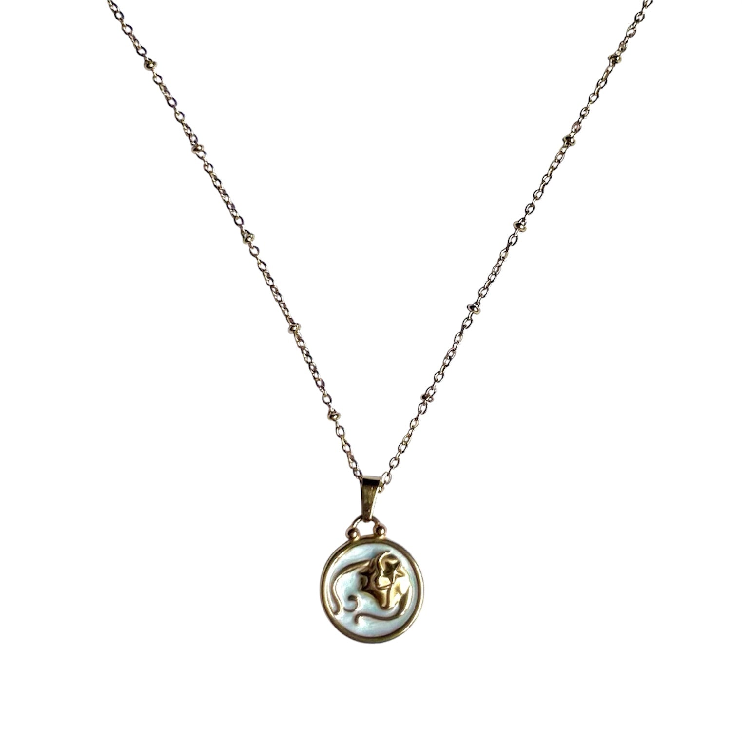 Pendentif du Zodiaque Doré et Blanc - VIERGE - D1874 -