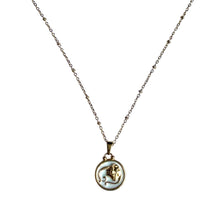 Charger l&#39;image dans la galerie, Pendentif du Zodiaque Doré et Blanc - VIERGE - D1874 -
