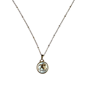 Pendentif du Zodiaque Doré et Blanc - VIERGE - D1874 -