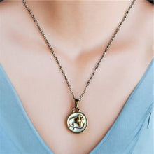 Charger l&#39;image dans la galerie, Pendentif du Zodiaque Doré et Blanc - VIERGE - D1874 -
