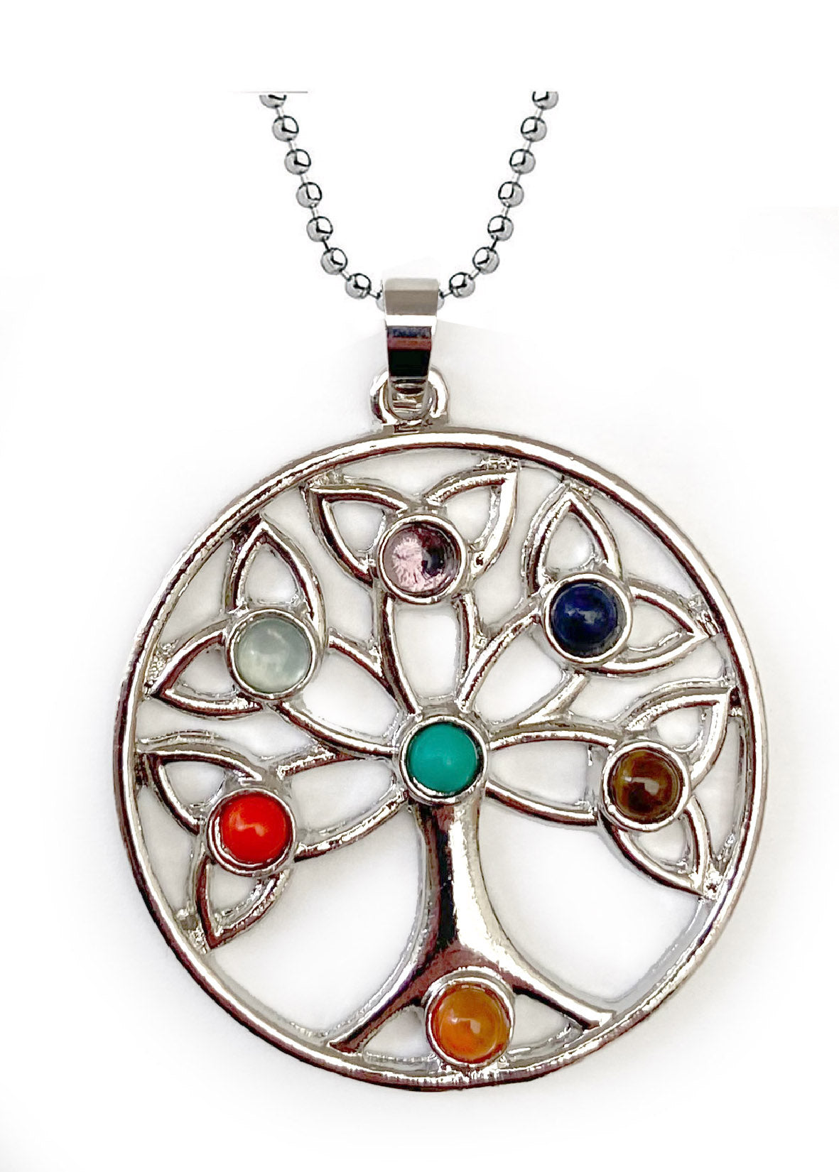 Pendentif Arbre de Vie 7 Chakras - D1516 -
