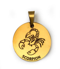 Charger l&#39;image dans la galerie, Le pendentif du Zodiaque Gravé Doré - 12 signes -
