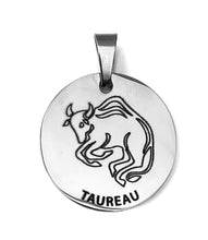 Charger l&#39;image dans la galerie, Le pendentif du Zodiaque Gravé Argenté - 12 signes -
