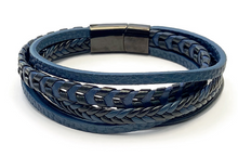 Charger l'image dans la galerie, Bracelet Tresses en Cuir Noir - proposé en 2 tailles -
