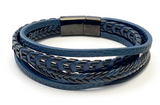 Bracelet Tresses en Cuir Noir - proposé en 2 tailles -