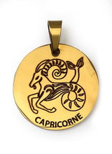 Charger l&#39;image dans la galerie, Le pendentif du Zodiaque Gravé Doré - 12 signes -
