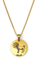 Charger l&#39;image dans la galerie, Le pendentif du Zodiaque Gravé Doré - 12 signes -
