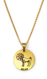 Le pendentif du Zodiaque Gravé Doré - 12 signes -