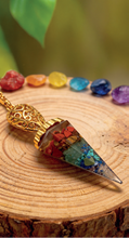 Charger l'image dans la galerie, Pendule  divinatoire 7 Chakras Doré - H2064 -
