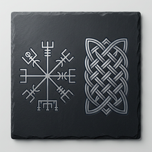 Charger l'image dans la galerie, Vegvisir et nœud d’inspiration viking en acier gravé
