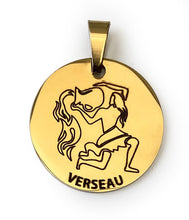 Charger l&#39;image dans la galerie, Le pendentif du Zodiaque Gravé Doré - 12 signes -
