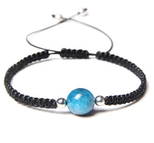 Charger l&#39;image dans la galerie, Bracelet en corde noire tressée avec perle de purification - Proposé en 4 pierres de couleurs différentes -
