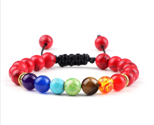 7 Chakras le véritable Bracelet réglable - Proposé en 8 pierres de couleurs différentes -