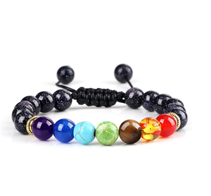 7 Chakras le véritable Bracelet réglable - Proposé en 8 pierres de couleurs différentes -