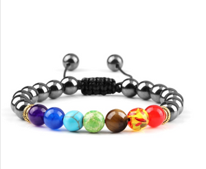 Bracelet Réglable 7 Chakras - Proposé en 8 pierres de couleurs différentes -