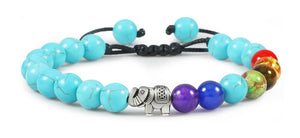 Bracelet Eléphant 7 Chakras Réglables - Proposé en 5 couleurs de pierre différentes -