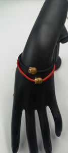 Bracelet Porte Bonheur Corde & Bouddha Doré - proposé en 2 couleurs -