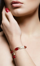 Charger l&#39;image dans la galerie, Bracelet CLOE  - Plaqué Or Agate Rouge &amp; Perles de Culture - A1188 -
