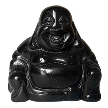 Charger l&#39;image dans la galerie, Statue de Bouddha Rieur en Obsidienne Noire - P1341 -
