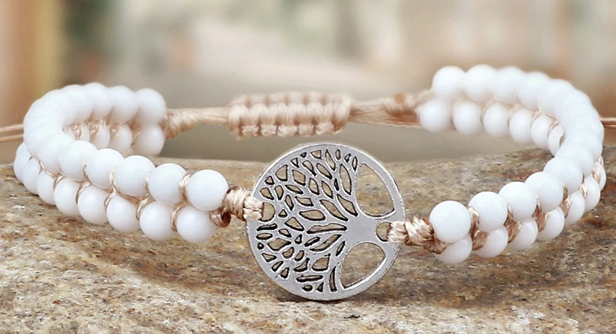 Bracelet en bois ensemble arbre de vie turquoise • Essence du Bois Bracelet en bois ensemble arbre de vie turquoise • Essence du Bois
