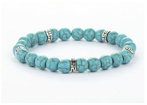 Bracelet Anti-Stress en Howlite Turquoise - A1172 -