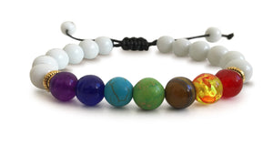 Bracelet Réglable 7 Chakras - Proposé en 8 pierres de couleurs différentes -