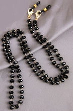 Charger l&#39;image dans la galerie, Chainette pour Lunettes en Perles Noires - J1054 -
