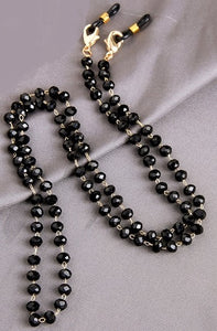 Chainette pour Lunettes en Perles Noires J1054 – La Maison du