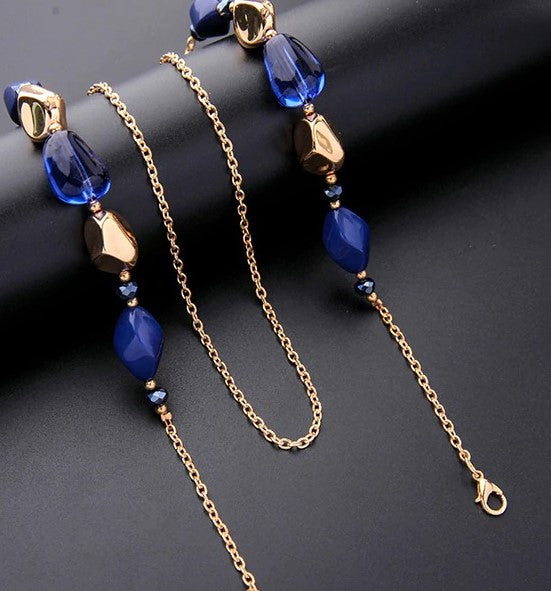 Chainette Bijou pour Lunettes Perles Décoratives - Proposée en 2 pierres de couleurs différentes -