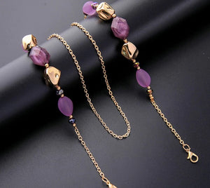Chainette Bijou pour Lunettes Perles Décoratives - Proposée en 2 pierres de couleurs différentes -