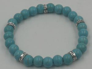 Bracelet Anti-Stress en Howlite Turquoise - A1172 -
